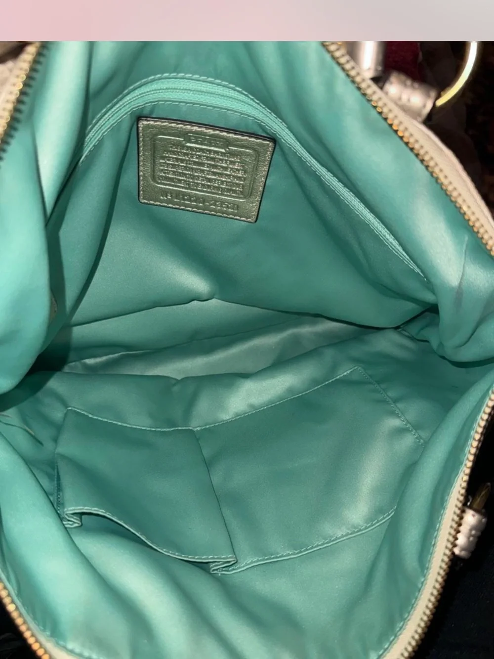 Authentic Coach Signature Canvas Tote with Multicolor C Accents